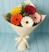 Букет цветов из:  Герберы #REPLACE_PRED# Кадуе