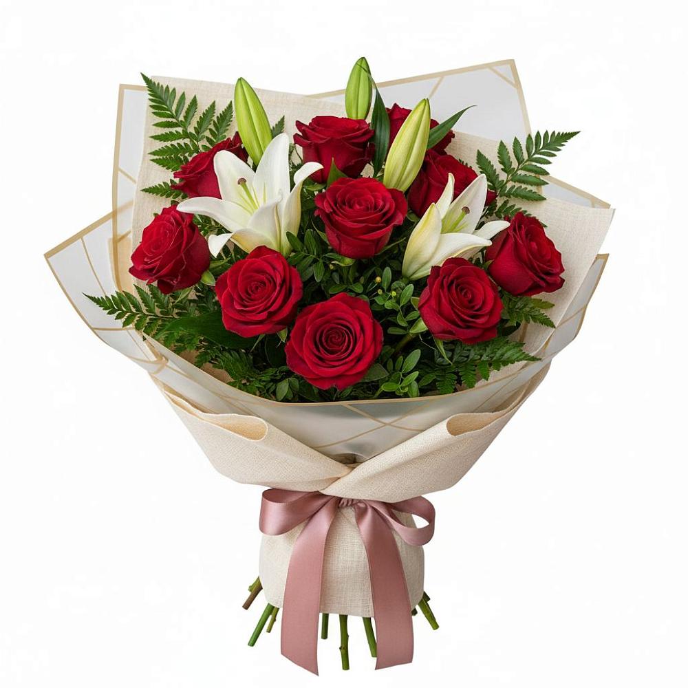 Букет цветов из: Лилии и Розы в Кадуе