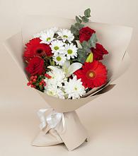 Букет цветов из:  Розы, Хризантемы, Герберы и Лилии в Кадуе