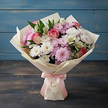 Букет цветов из:  Хризантемы, Альстромерии и Розы в Кадуе