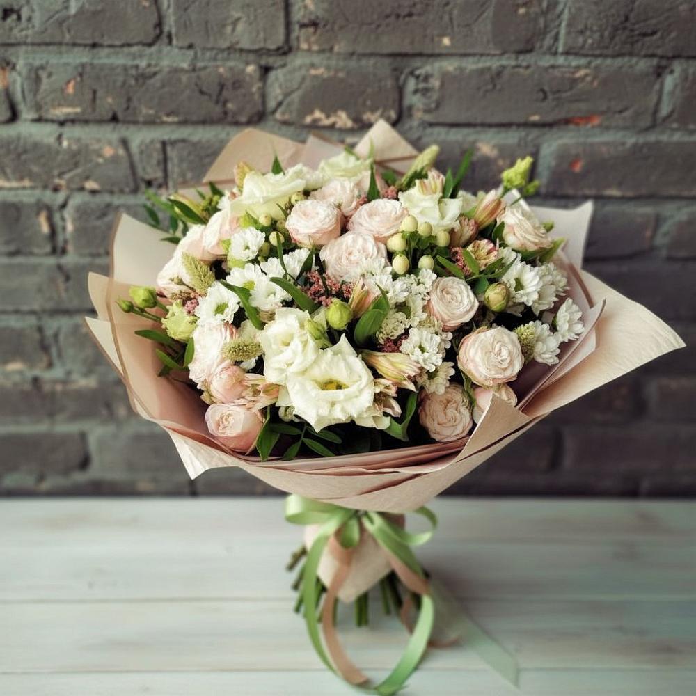 Букет цветов из: Альстромерии, Розы и Хризантемы в Кадуе